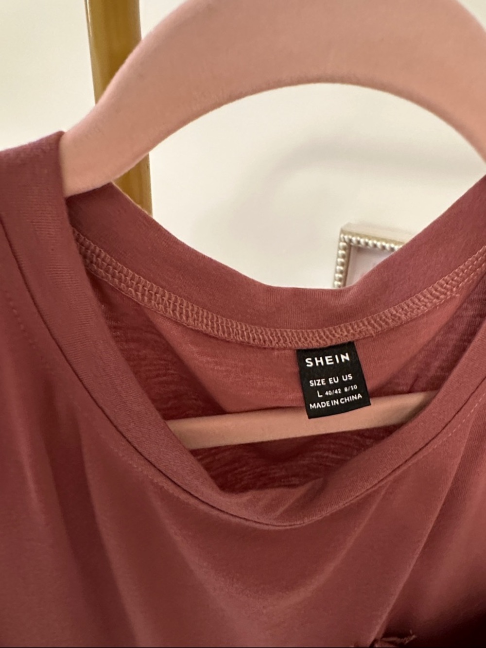 SHEIN Rust Ruffle Sleeve Pocket Tee - Picture 2 of 5